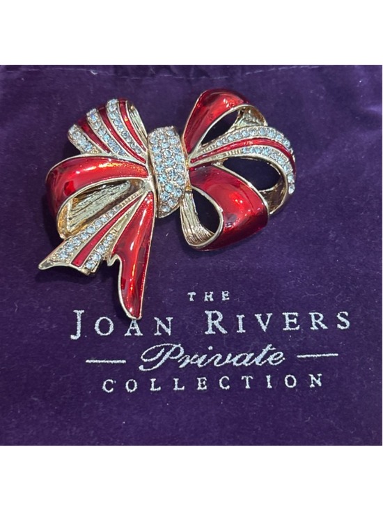 Joan Rivers Jewelry - Women's Joan Rivers Red & Gold Bow Brooch Pin from The Private Collection